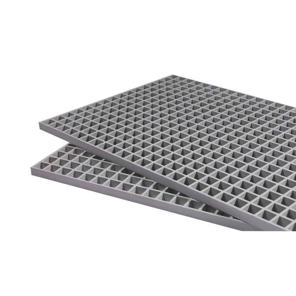 Wellco Fiberglass Molded Grating Composite for Floors Outdoor Drain Cover Deck Tile, 1.5x1.5x1in, 2x4ft, Gray, Gritted, photo 3 of 8