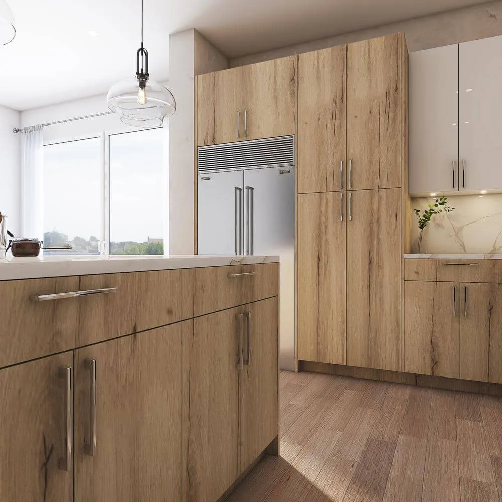 Cambridge Radiance 15 in. W x 24 in. D x 34.50 in. H Ready to Assemble Slab Base Kitchen Cabinet in Light Oak, photo 4 of 10
