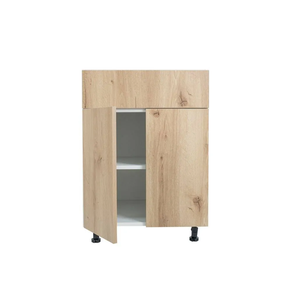 Cambridge Radiance 27 in. W x 24 in. D x 34.50 in. H Ready to Assemble Slab Base Kitchen Cabinet in Light Oak, photo 5 of 10