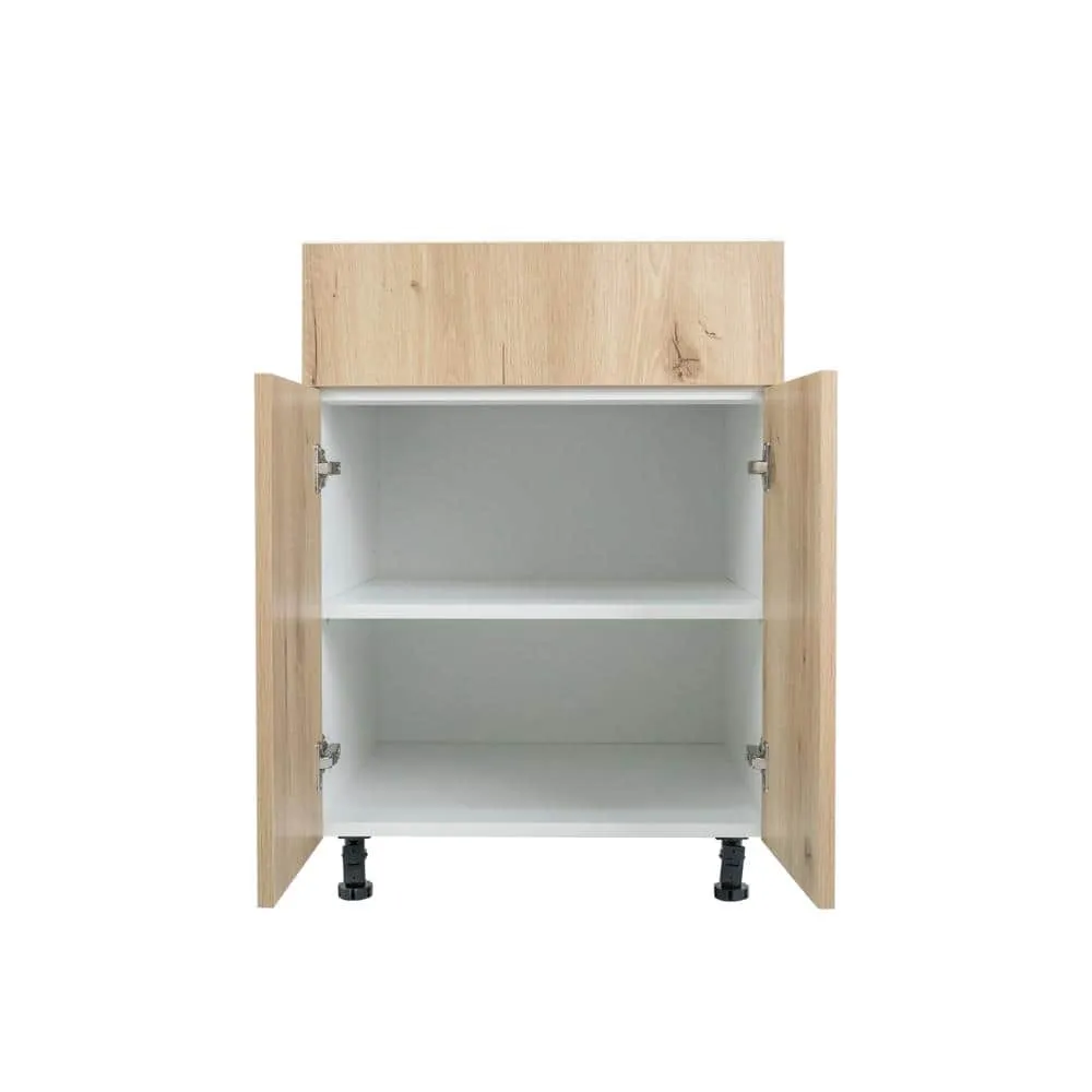 Cambridge Radiance 27 in. W x 24 in. D x 34.50 in. H Ready to Assemble Slab Base Kitchen Cabinet in Light Oak, photo 6 of 10