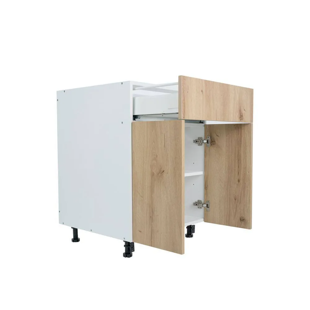 Cambridge Radiance 27 in. W x 24 in. D x 34.50 in. H Ready to Assemble Slab Base Kitchen Cabinet in Light Oak, photo 7 of 10