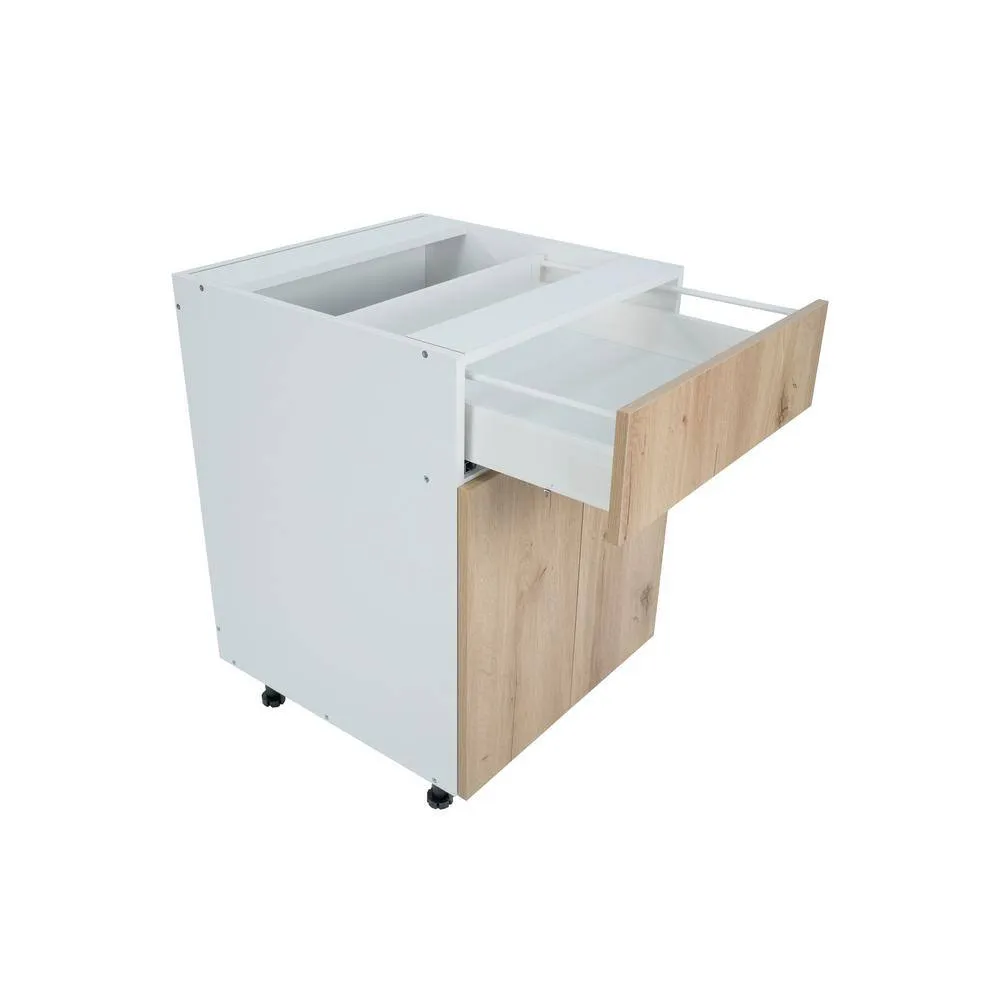 Cambridge Radiance 27 in. W x 24 in. D x 34.50 in. H Ready to Assemble Slab Base Kitchen Cabinet in Light Oak, photo 8 of 10