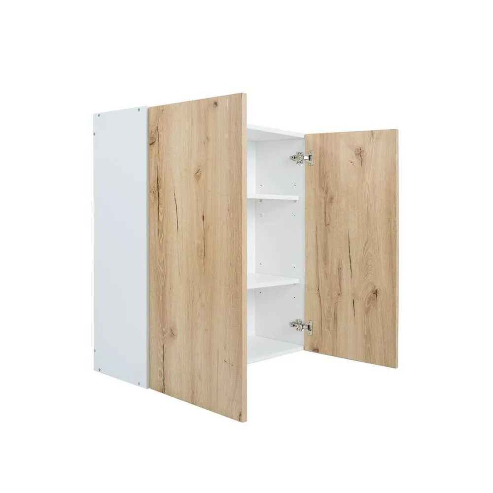 Cambridge Radiance 27 in. W x 12 in. D x 36 in. H Ready to Assemble Slab Wall Kitchen Cabinet in Light Oak, photo 7 of 9