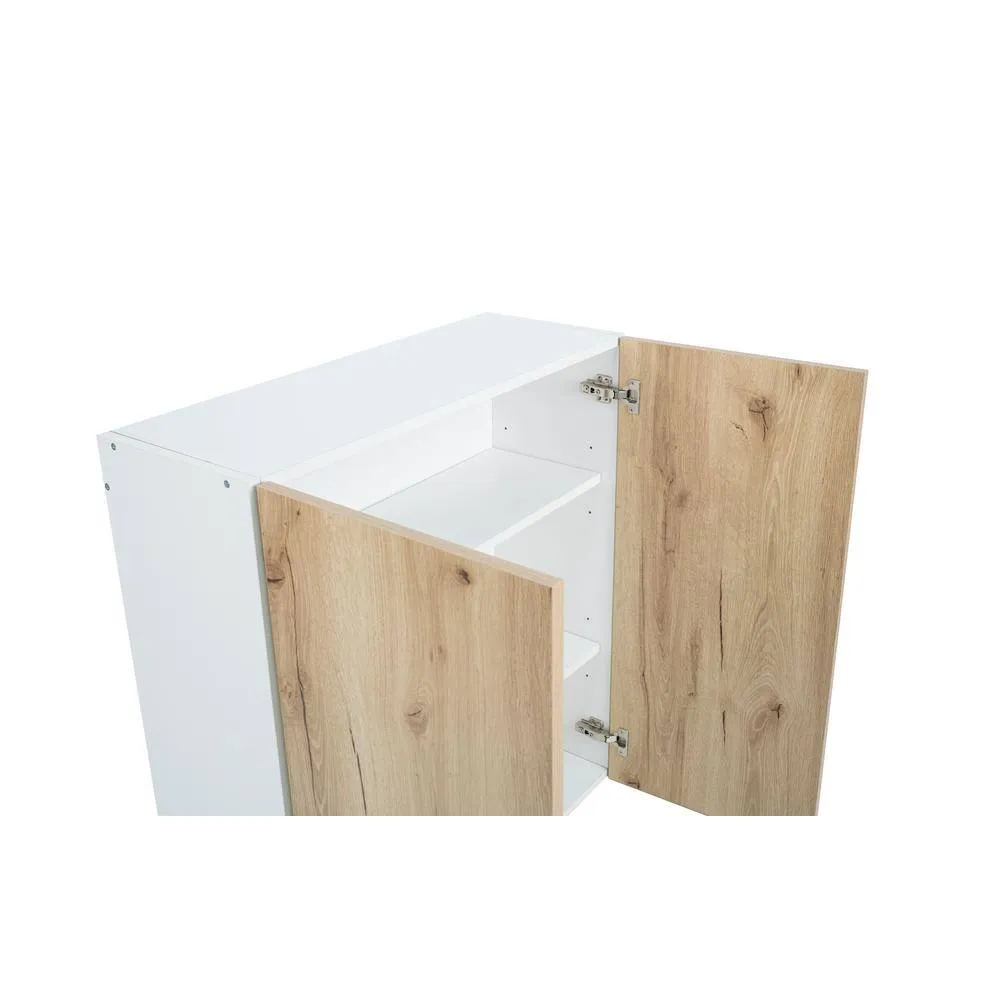 Cambridge Radiance 27 in. W x 12 in. D x 36 in. H Ready to Assemble Slab Wall Kitchen Cabinet in Light Oak, photo 8 of 9