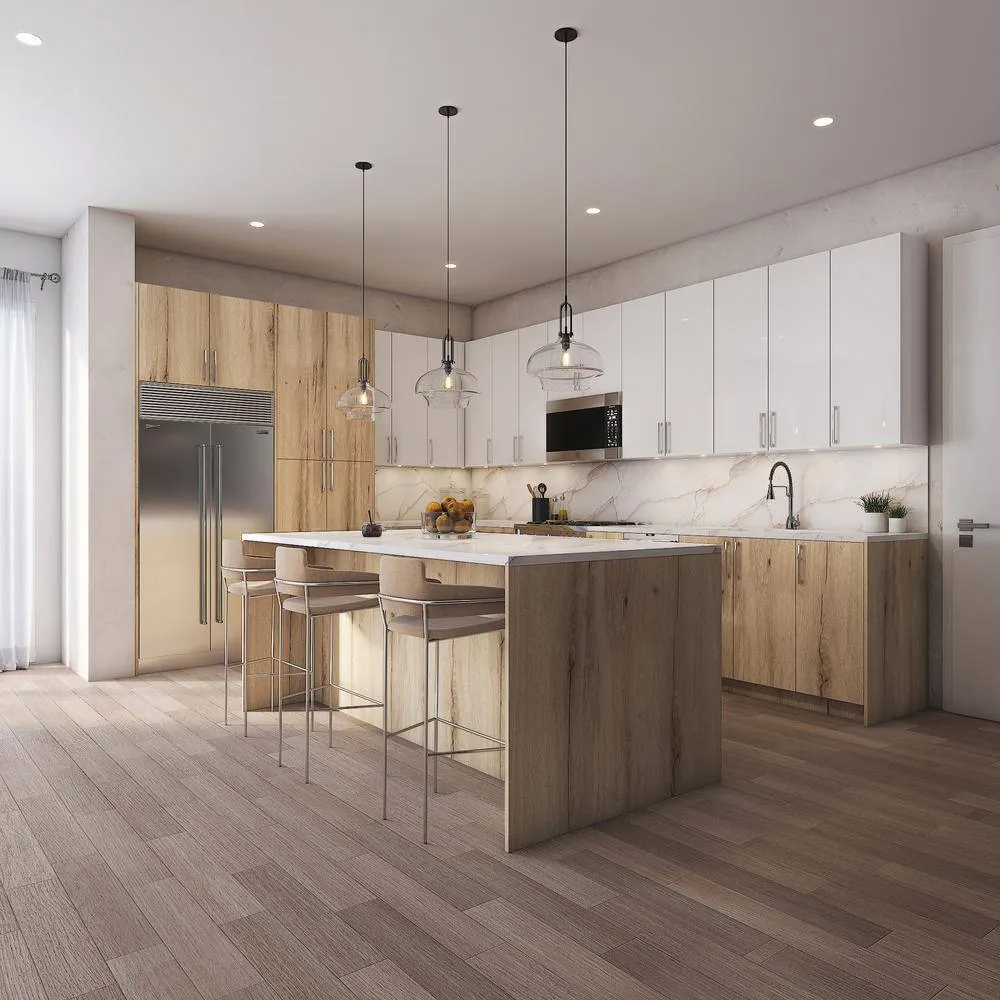 Cambridge Radiance 27 in. W x 12 in. D x 36 in. H Ready to Assemble Slab Wall Kitchen Cabinet in Light Oak, photo 2 of 9