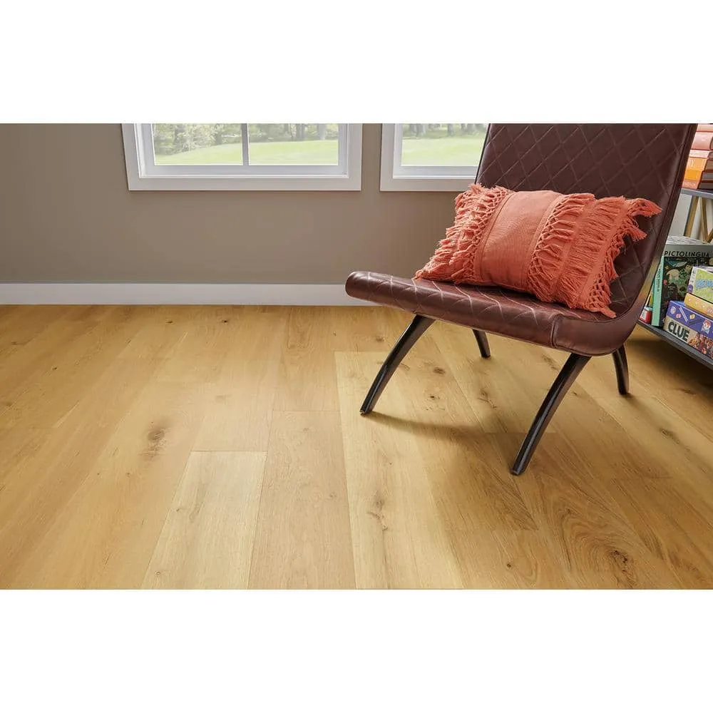 Pergo Defense+ Linen Oak 3/8 in. T x 7.5 in. W Click Lock Distressed Engineered Hardwood Flooring (1104.3 sq.ft./pallet), photo 6 of 13