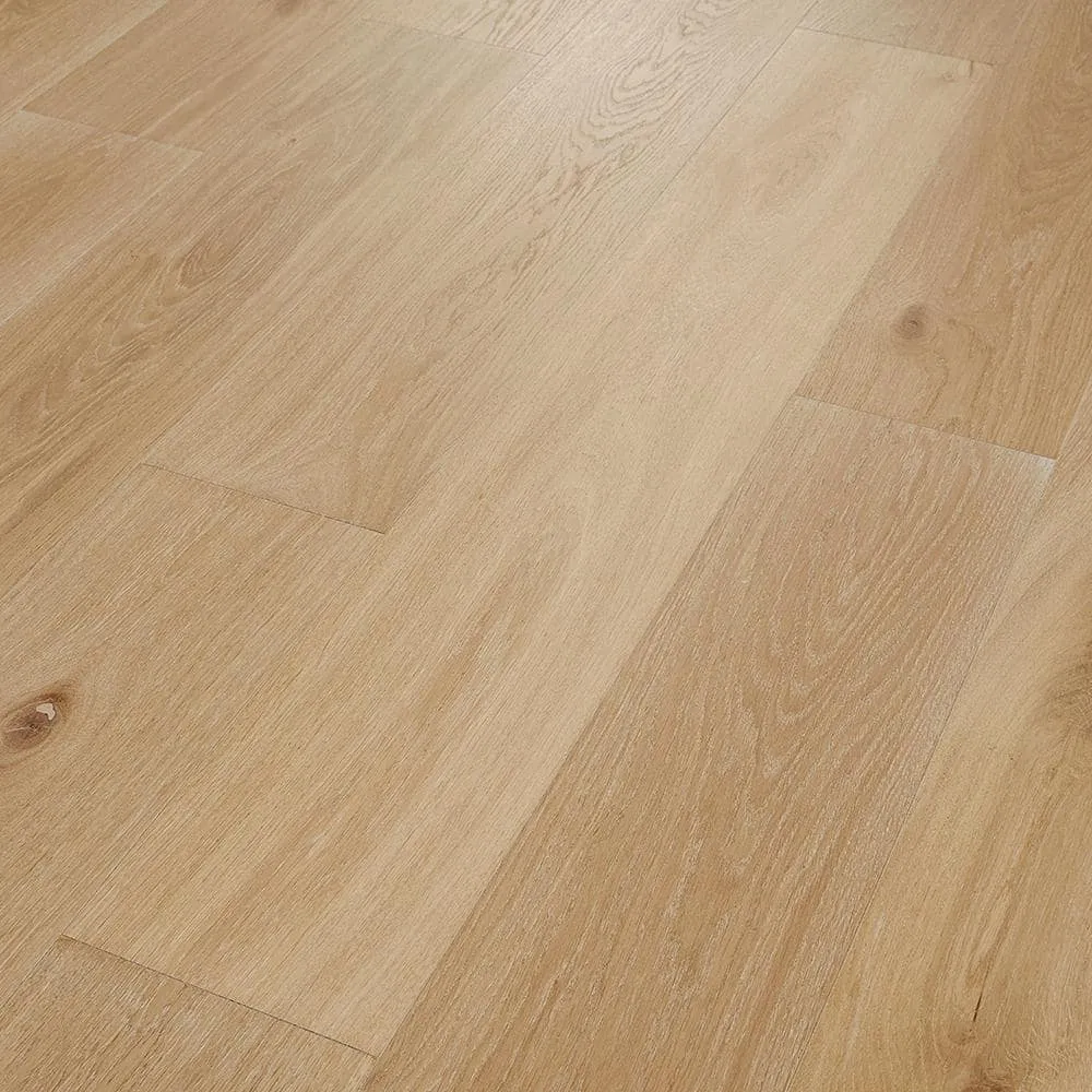 Pergo Defense+ Linen Oak 3/8 in. T x 7.5 in. W Click Lock Distressed Engineered Hardwood Flooring (1104.3 sq.ft./pallet), photo 8 of 13