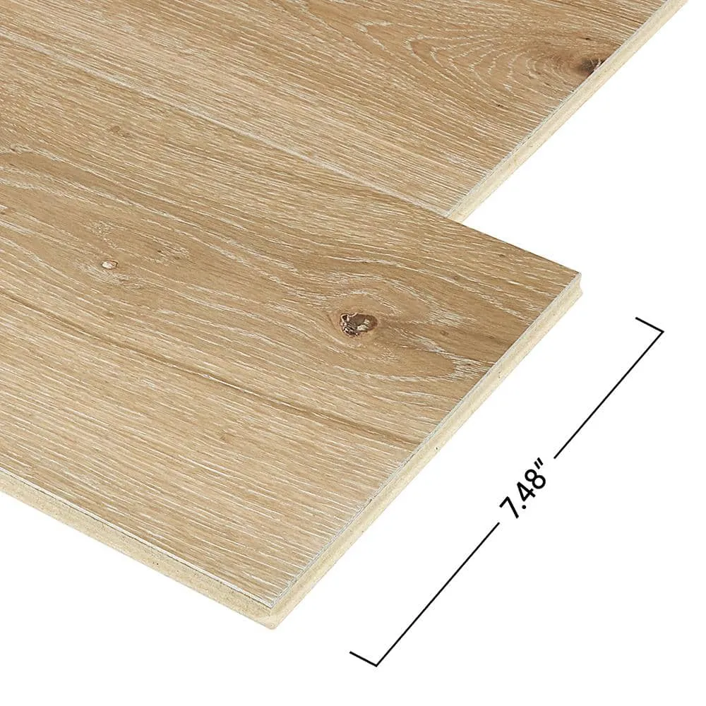 Pergo Defense+ Linen Oak 3/8 in. T x 7.5 in. W Click Lock Distressed Engineered Hardwood Flooring (1104.3 sq.ft./pallet), photo 11 of 13