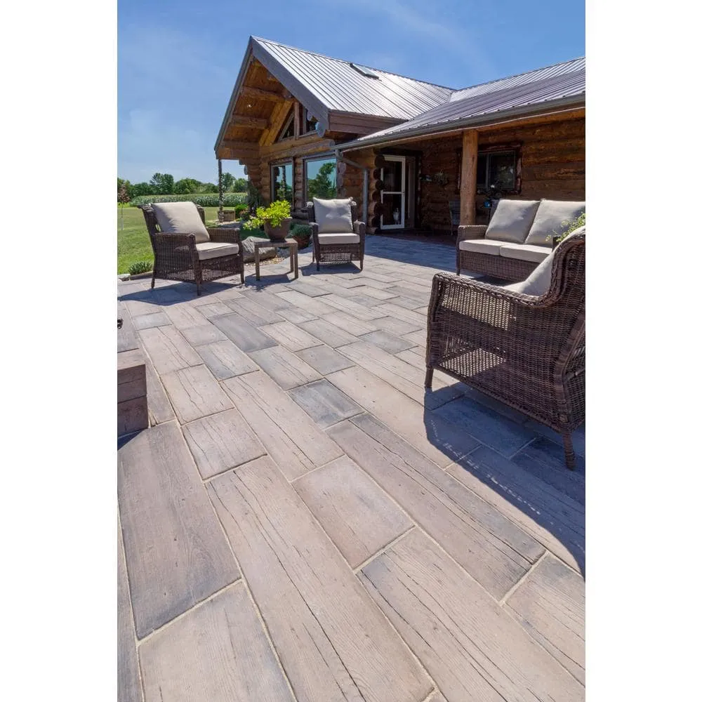 Silver Creek Stoneworks Barn Plank 35 in. x 9.75 in. x 2 in. Mahogany Concrete Paver (20-Piece/47.40 sq. ft./Pallet), photo 4 of 5