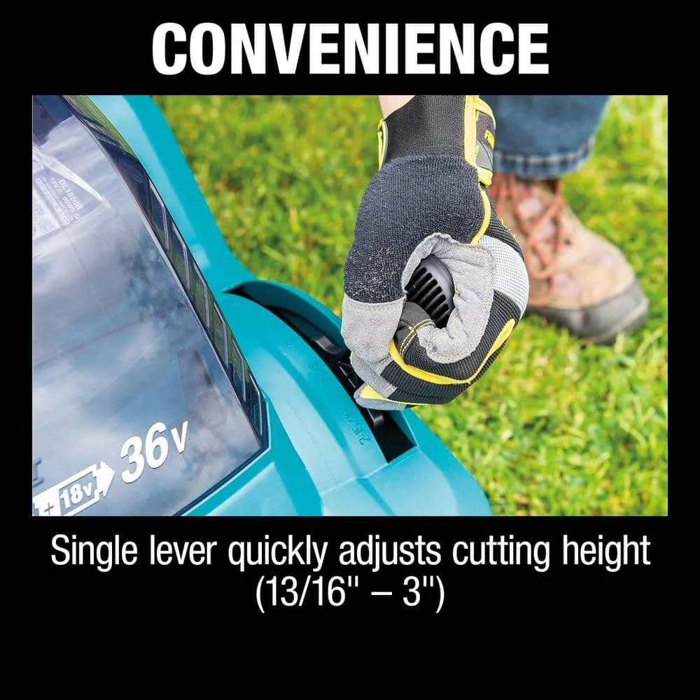 Makita 18V X2 (36V) LXT Cordless 17 in. Residential Lawn Mower Kit (5.0Ah) with bonus 18V LXT 20 L.E.D. Work Light, Light Only, photo 7 of 11