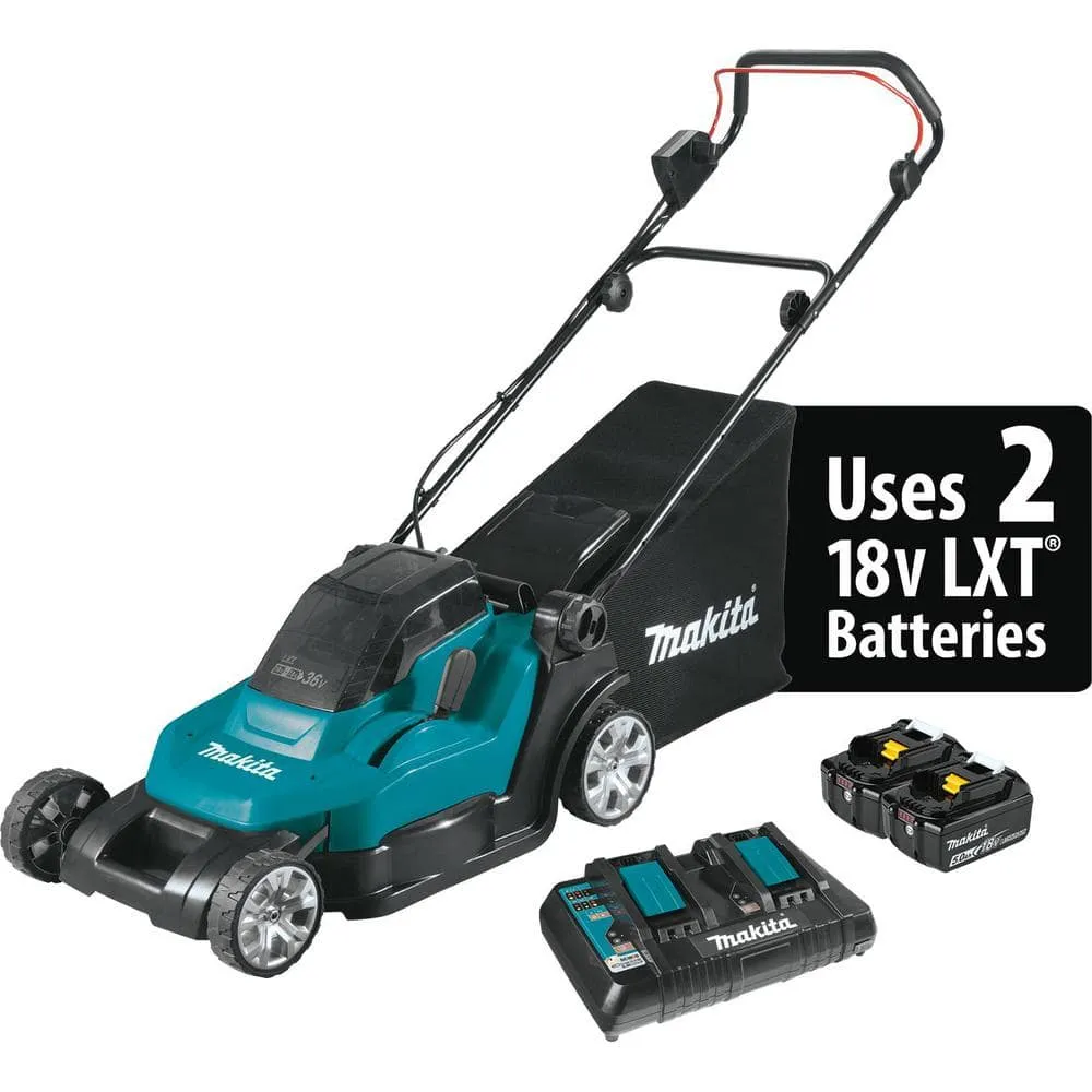 Makita 18V X2 (36V) LXT Cordless 17 in. Residential Lawn Mower Kit (5.0Ah) with 18V LXT Grass Shear, Tool Only, photo 3 of 13