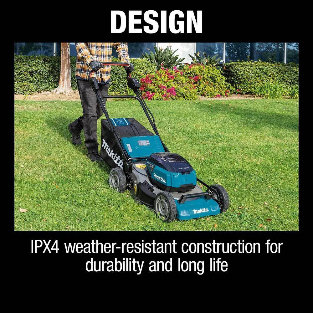 Makita 21 in. 18V X2 (36V) LXT Walk Behind Push Lawn Mower Kit with 4 Batteries (5.0 Ah) with 18V X2 (36V) LXT Blower, photo 7 of 14