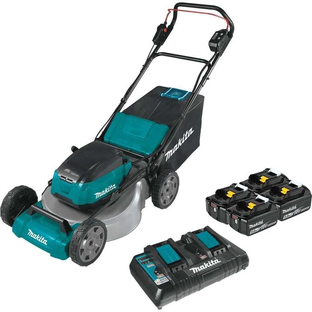 Makita 18V X2(36V) LXT Lithium-Ion Cordless 21 in. Walk Behind Lawn Mower Kit w/4 Batteries 5.0Ah with 18V Blower, Tool Only, photo 4 of 15