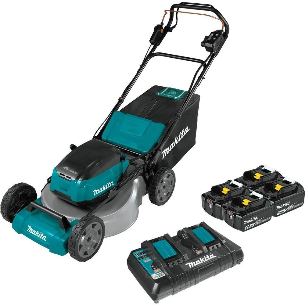 Makita 18V X2(36V) LXT Lithium-Ion Cordless 21 in. Walk Behind Lawn Mower Kit w/4 Batteries 5.0Ah with 18V Blower, Tool Only, photo 4 of 13