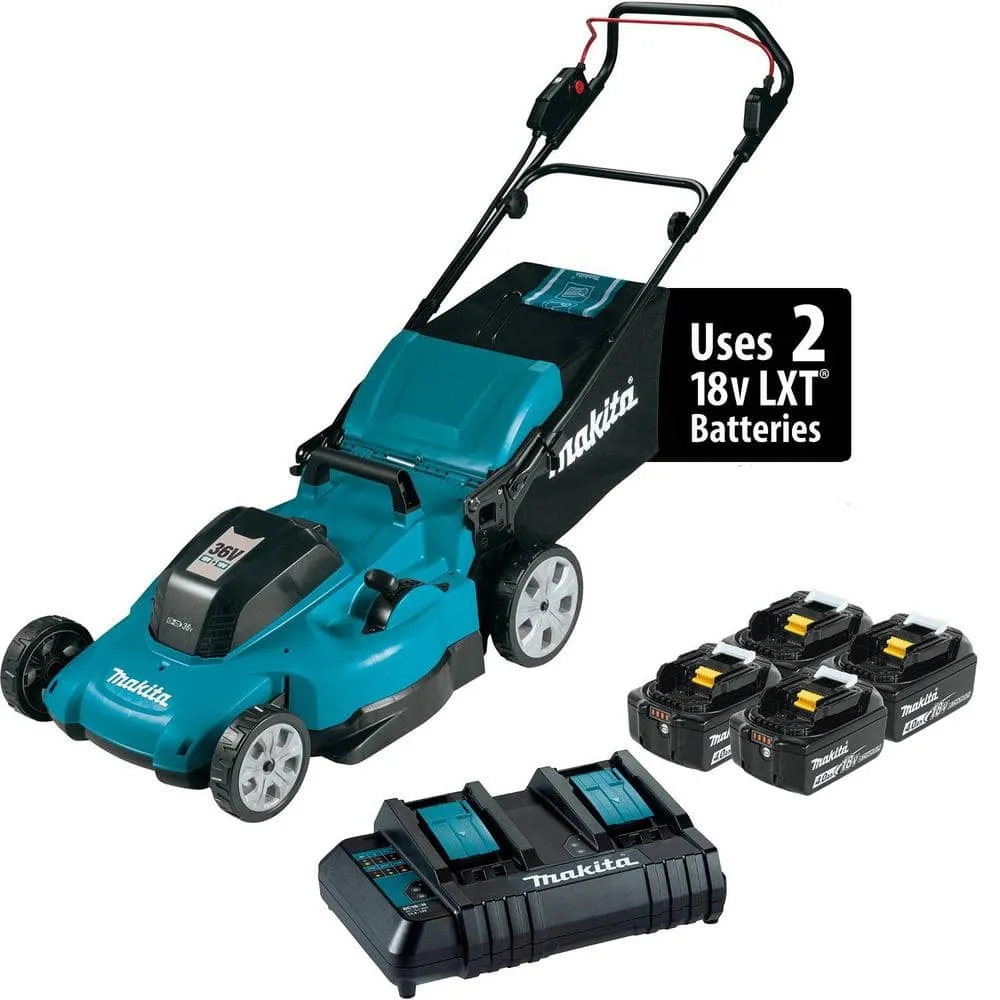 Makita 18V X2 (36V) LXT Lithium-Ion Cordless 21 in. Walk Behind Lawn Mower Kit w/4 batteries (4.0Ah), photo 3 of 13