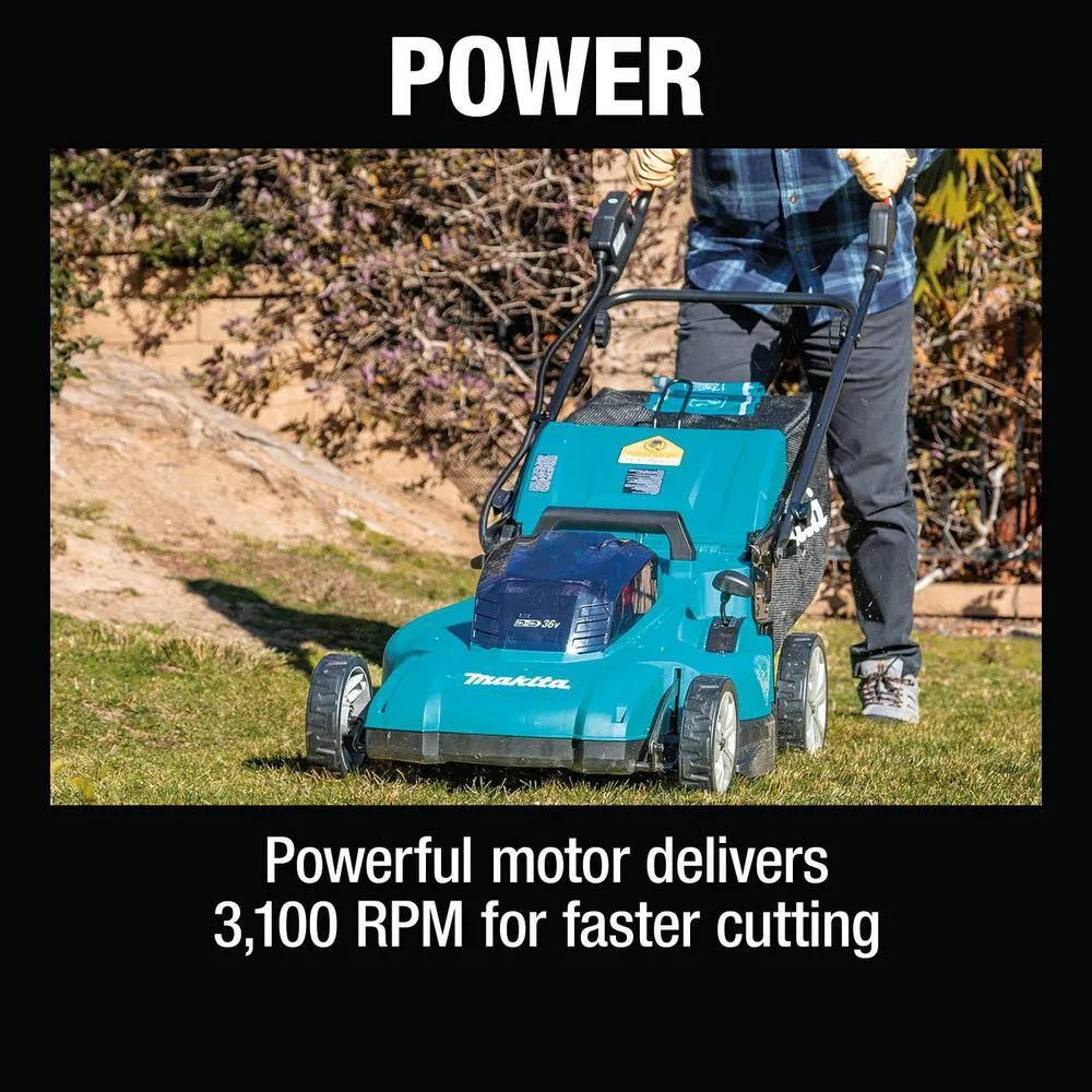 Makita 18V X2 (36V) LXT Lithium-Ion Cordless 19 in. Walk Behind Lawn Mower Kit w/4 batteries (4.0Ah), photo 5 of 13