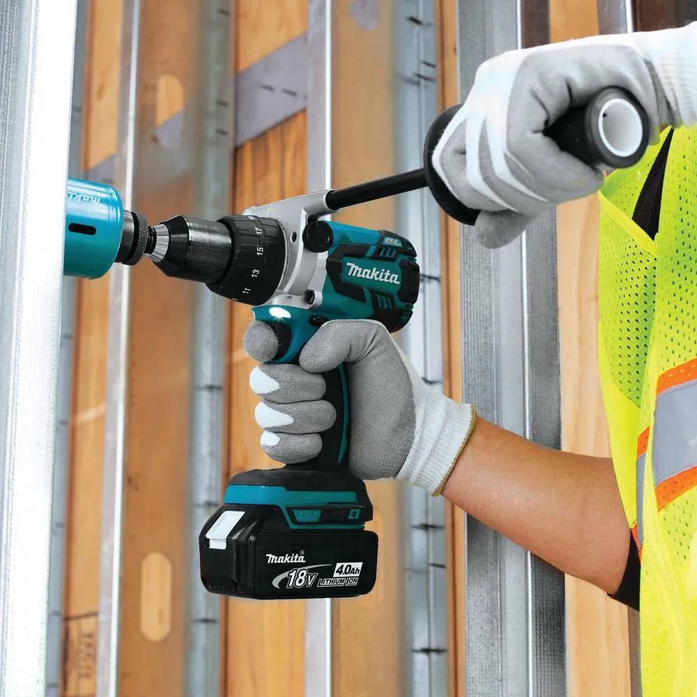 Makita 18-Volt LXT Brushless 1/2 in. Cordless Hammer Drill Kit with (2) 4.0Ah Batteries, Rapid Charger and Hard Case (XPH07MB), photo 3 of 8