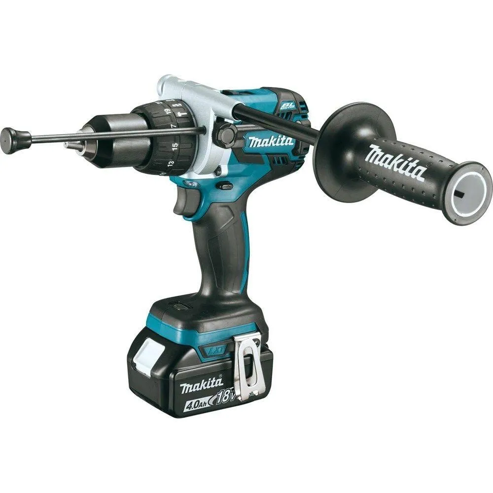 Makita 18-Volt LXT Brushless 1/2 in. Cordless Hammer Drill Kit with (2) 4.0Ah Batteries, Rapid Charger and Hard Case (XPH07MB), photo 8 of 8