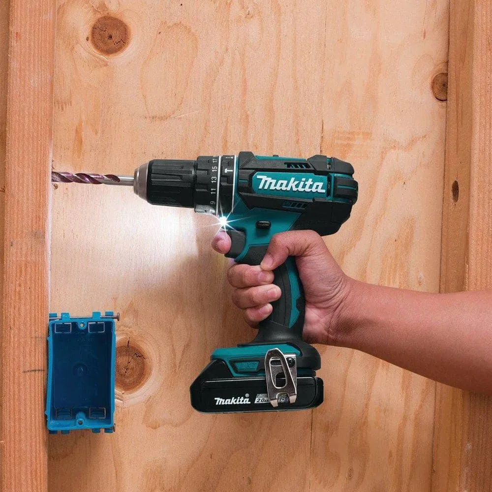 Makita 18V LXT Lithium‑Ion 1/2 in. Compact Cordless Hammer Driver‑Drill Kit with (2) 2.0Ah Batteries, Rapid Charger and Hard Case, photo 8 of 8