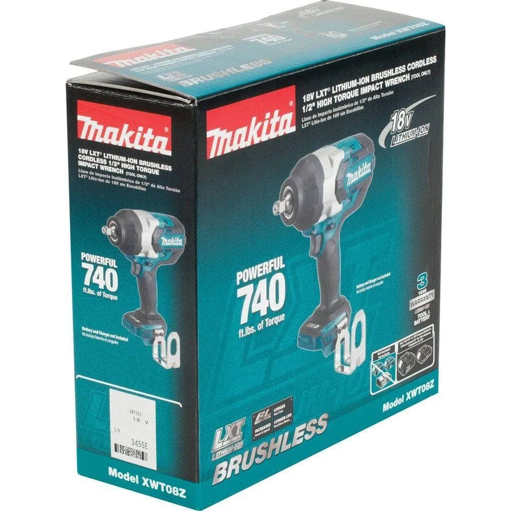 Makita 18V LXT Lithium-Ion Brushless Cordless High Torque 1/2 in. 3-Speed Drive Impact Wrench (Tool-Only), photo 7 of 12