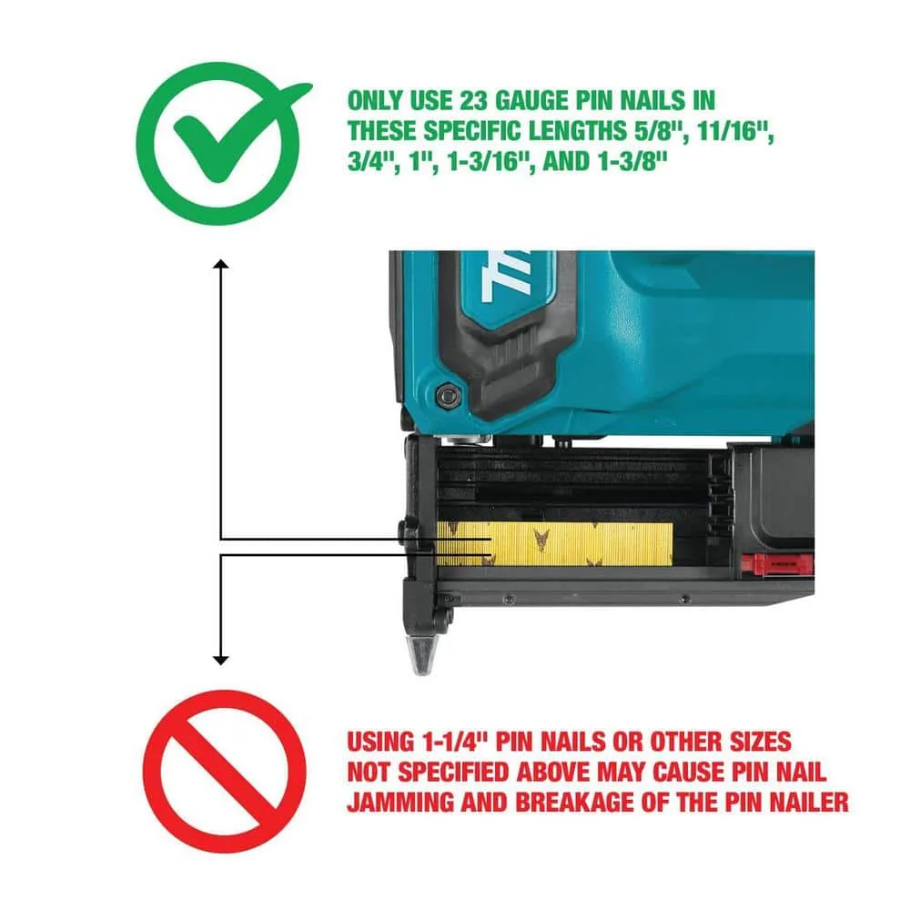 Makita 18V LXT Lithium-Ion 23-Gauge Cordless Pin Nailer (Tool-Only), photo 2 of 12