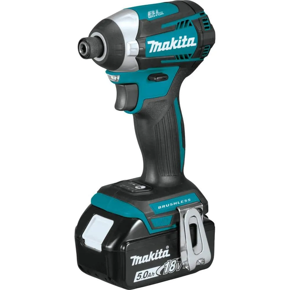 Makita 18V 5.0 Ah LXT Lithium-Ion Brushless Cordless Combo Kit (Hammer Drill/Impact Driver/Recipro Saw/Flashlight), photo 9 of 14