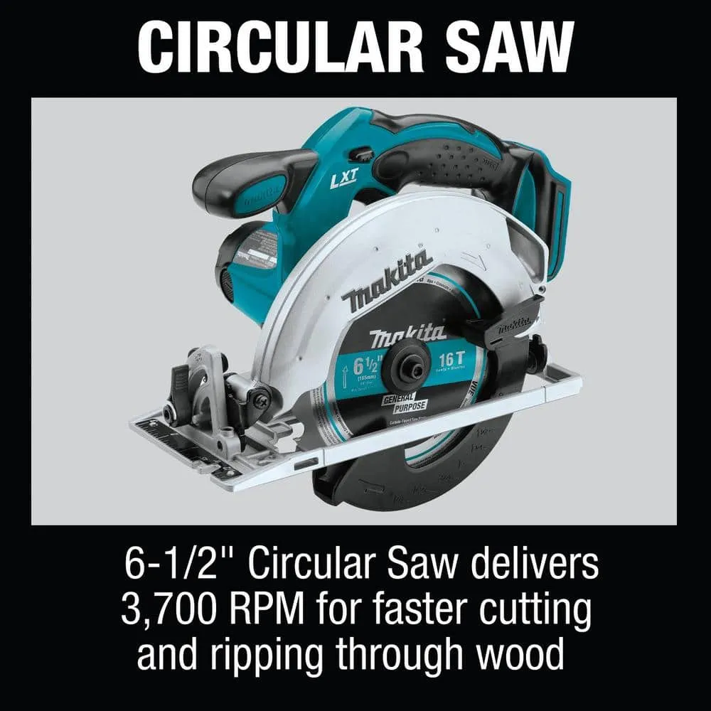 Makita 18V Lithium-Ion Cordless 6-Piece Kit (Drill-Driver/ Impact Driver/ Circular Saw/ Recipro Saw/ Vacuum/ Light) 3.0Ah, photo 5 of 13