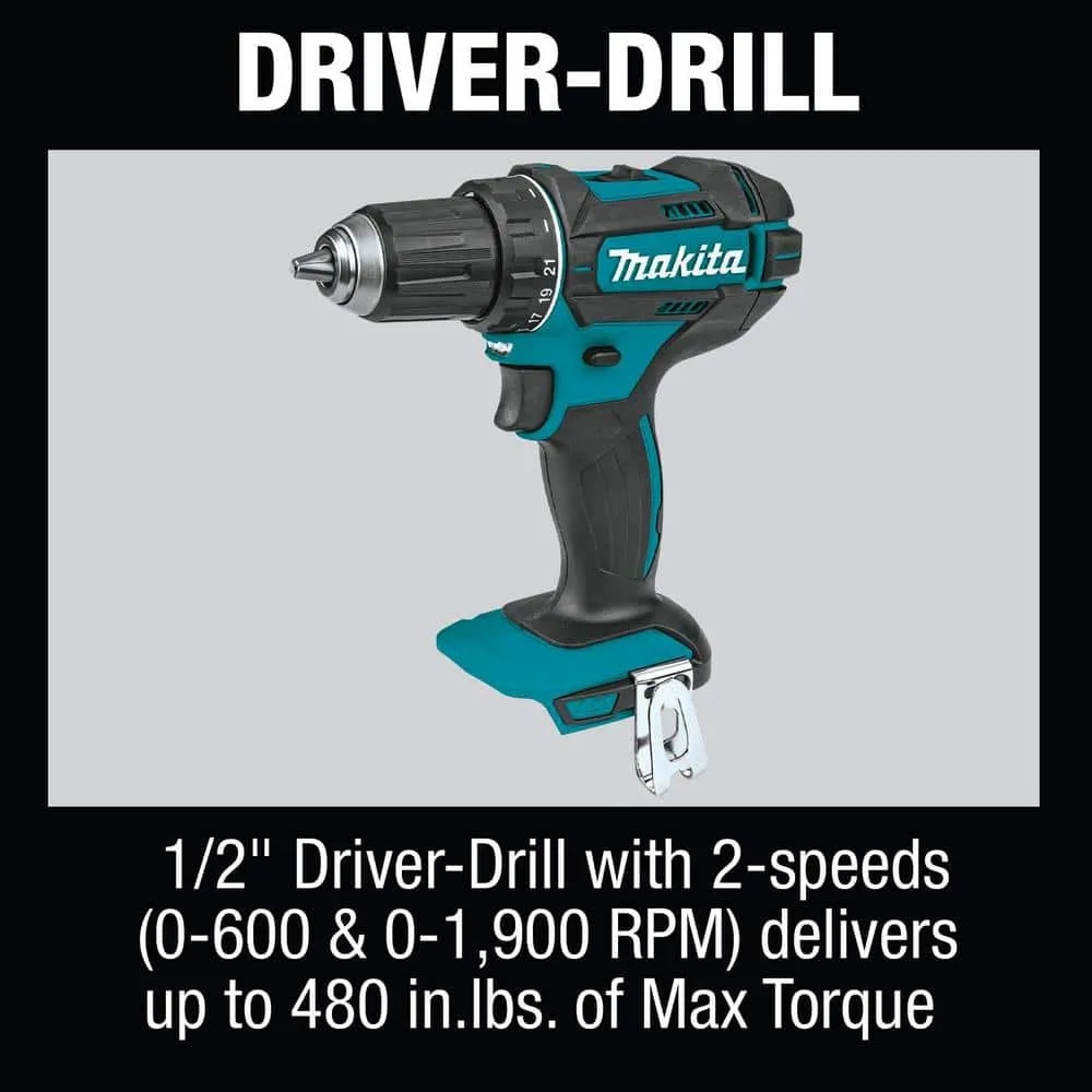 Makita 18V Lithium-Ion Cordless 6-Piece Kit (Drill-Driver/ Impact Driver/ Circular Saw/ Recipro Saw/ Vacuum/ Light) 3.0Ah, photo 4 of 13