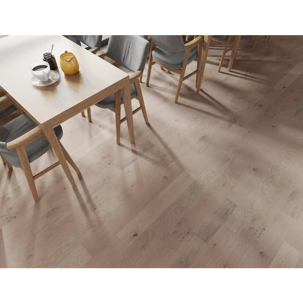 ACQUA FLOORS Mansfield Oak 1/4 in. T x 5 in. W Click Lock Wire Brushed Engineered Hardwood Flooring (16.68 sq.ft./case), photo 5 of 7