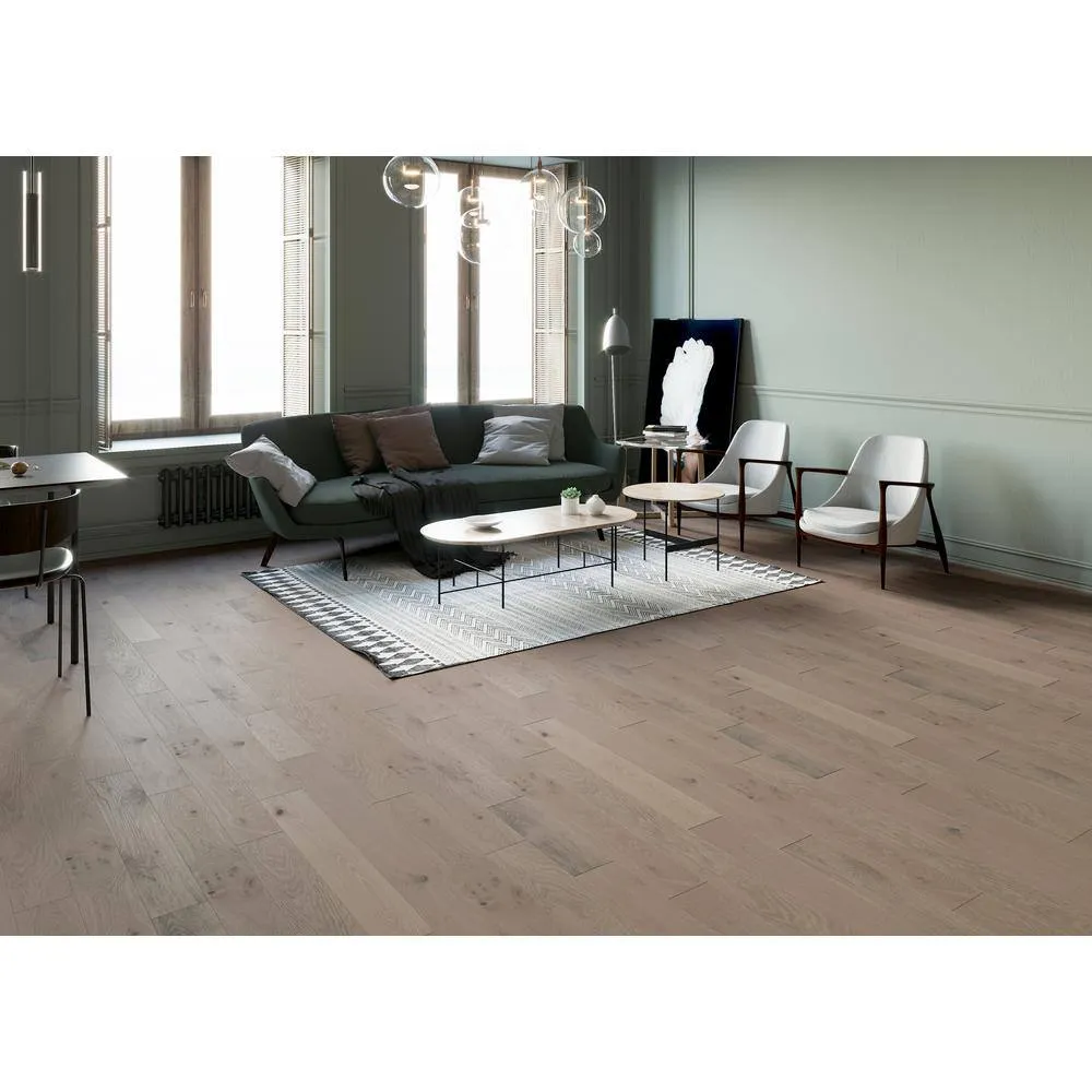 ACQUA FLOORS Mansfield Oak 1/4 in. T x 5 in. W Click Lock Wire Brushed Engineered Hardwood Flooring (16.68 sq.ft./case), photo 6 of 7