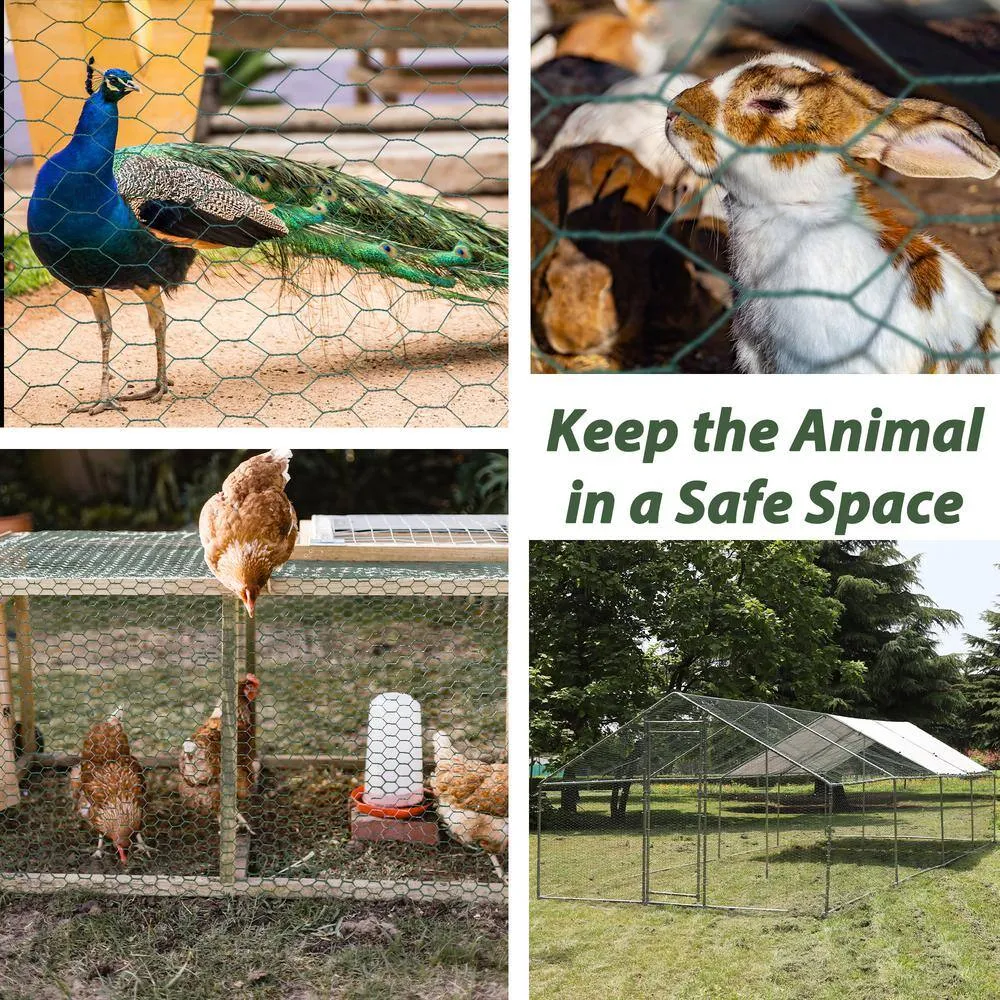 maocao hoom Large Size Galvanized Hexagonal Floral Green Chicken Wire, Outdoor Anti-Rust Chicken Wire Poultry Netting for Garden, photo 8 of 8
