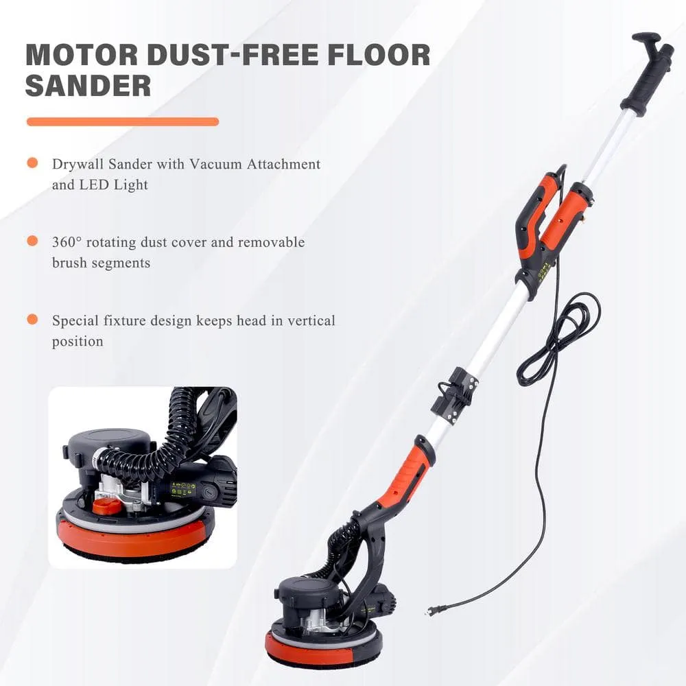 maocao hoom 9.8 in. x 0.8 ft. x 5.7 ft. 780-Watt Electric Drywall Sander 6.5A Motor Dustless Floor Sander Variable Speed 900-1800RPM, photo 6 of 10