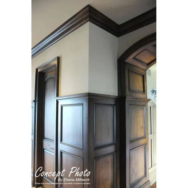 Ekena Millwork 4-7/8 in. x 94-1/2 in. x 4-3/4 in. Unfinished Wood Maple Andrea Rope Carved Crown Moulding, photo 4 of 9
