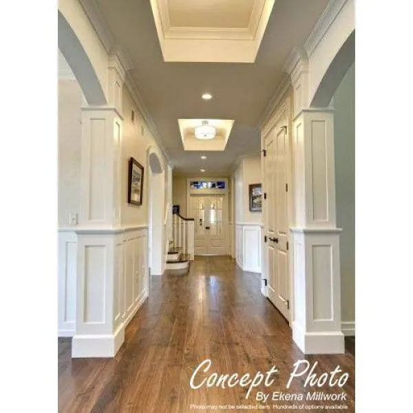 Ekena Millwork 4-3/4 in. x 94-1/2 in. x 4-7/8 in. Unfinished Wood Maple Lanarkshire Carved Crown Moulding, photo 8 of 9