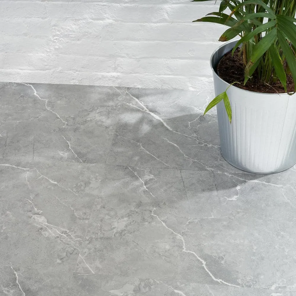 Ivy Hill Tile Duren 28mil Marbello Gray 18 in. x 36 in. Glue Down Luxury Vinyl Tile Flooring (36 sq. ft.), photo 3 of 7