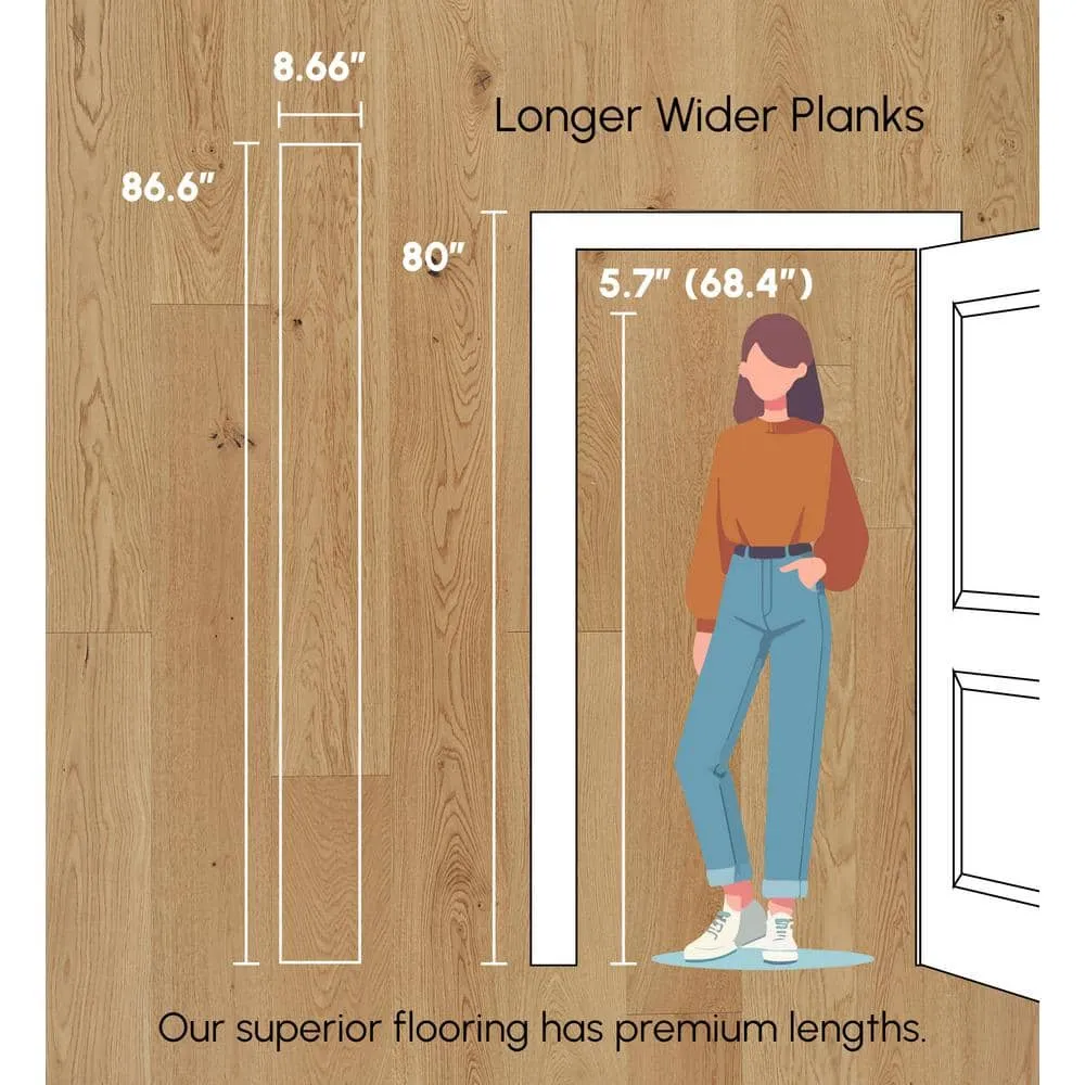 ASPEN FLOORING Marigold White Oak 9/16 in. T x 8.66 in. W Tongue and Groove Smooth Engineered Hardwood Flooring (31.25 sqft/case), photo 7 of 14