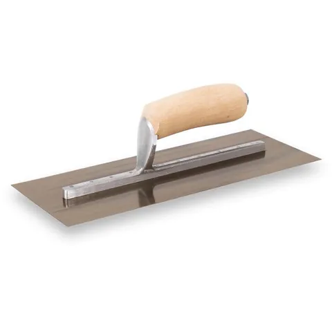 5 × 12 in Curry Style Golden Stainless Steel Trowel with Camel Back Wood Handle