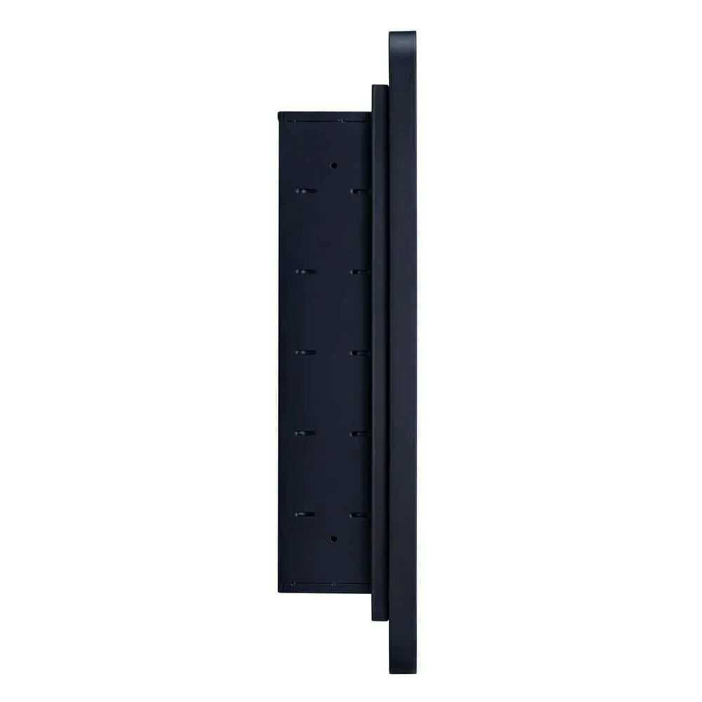 TEHOME 16 in. W x 24 in. H Rounded Rectangular Stainless Steel Recessed Framed Medicine Cabinet with Mirror in Matt Black, photo 2 of 8
