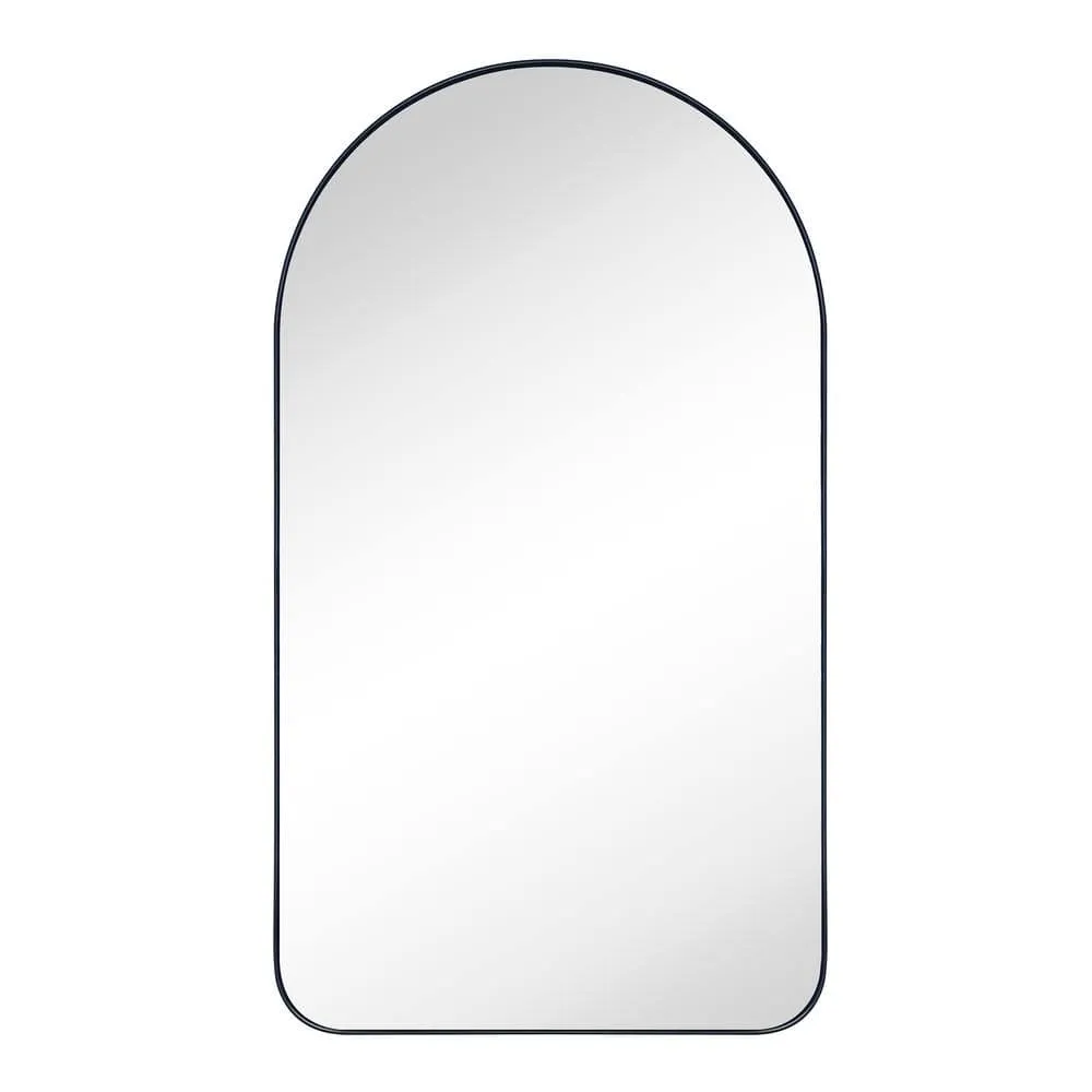TEHOME Aristes 16 in. W x 28.3 in. H Arched Metal Framed Recessed Medicine Cabinet with Mirror for bathroom in Black, photo 2 of 7