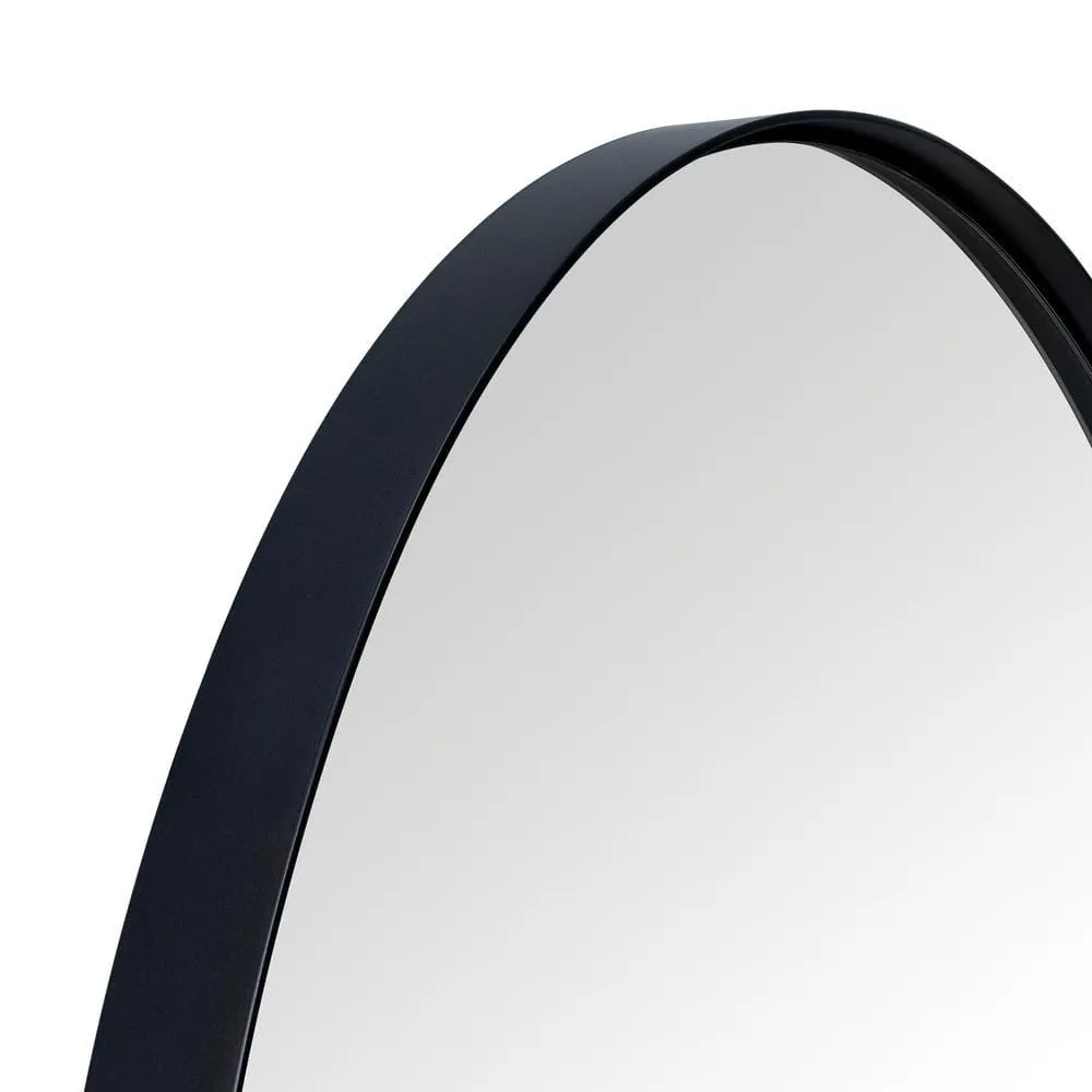 TEHOME Aristes 16 in. W x 28.3 in. H Arched Metal Framed Recessed Medicine Cabinet with Mirror for bathroom in Black, photo 6 of 7