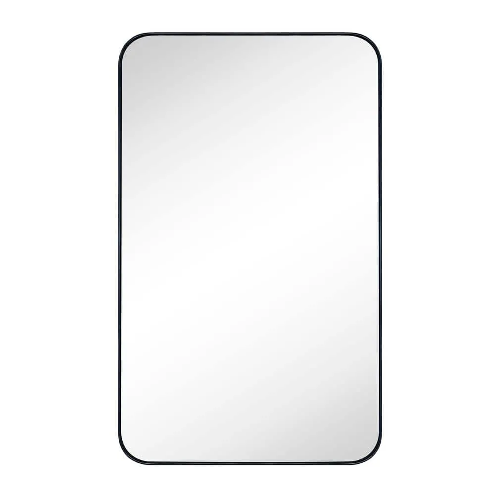 TEHOME WH 16.5 in. W x 27.5 in. H Rectangular Stainless Steel Recessed Framed Medicine Cabinet with Mirror in Matt Black, photo 3 of 8