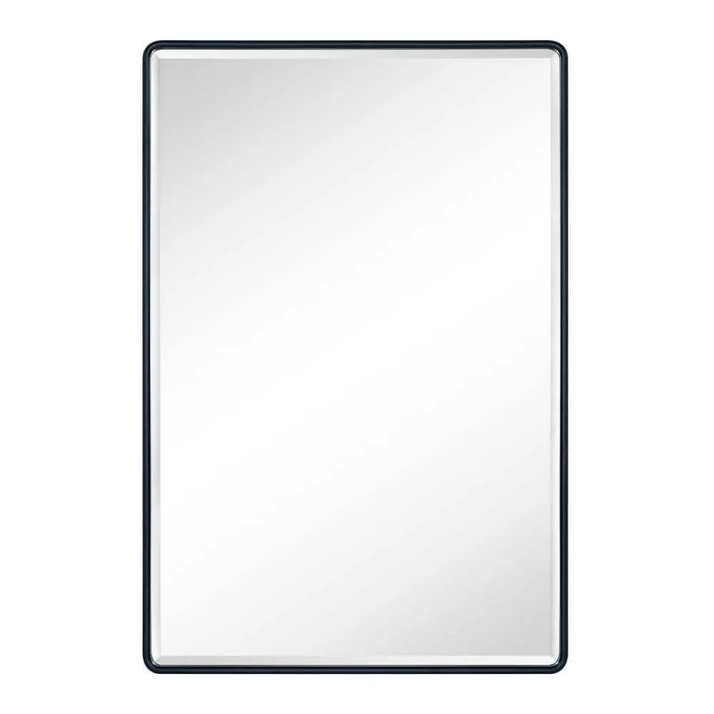 TEHOME Farmhouse 24 in. W x 36 in. H Recessed Rectangular Metal Framed Bathroom Medicine Cabinets with Mirror in Matt Black, photo 7 of 7