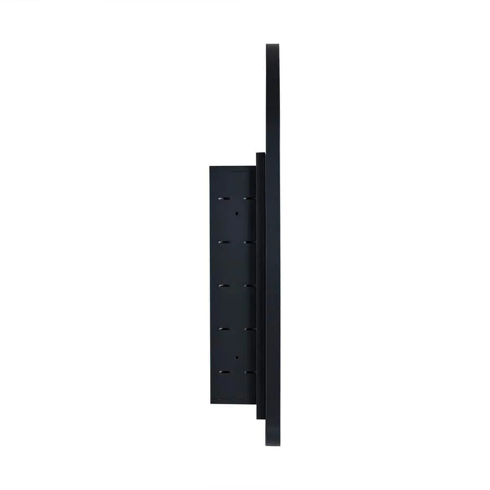 TEHOME Aristes 20 in. W x 30 in. H Arched Metal Framed Recessed Medicine Cabinet with Mirror and Shelves for bathroom in Black, photo 6 of 7