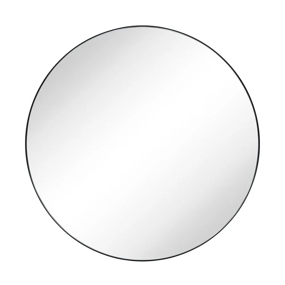 TEHOME Myriel 24 in. W x 24 in. H Surface Mount Round Metal Framed Bathroom Medicine Cabinet with Mirror in Black, photo 2 of 7