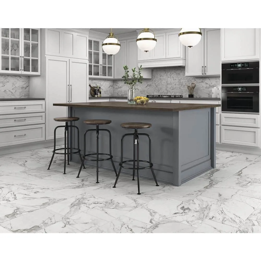 Marazzi EpicClean Milton Arabescato Marble 12 in. x 24 in. Glazed Porcelain Floor and Wall Tile (15.6 sq. ft./Case), photo 8 of 8