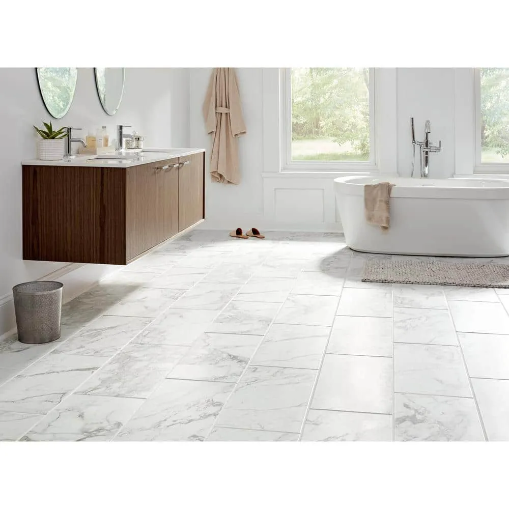Marazzi EpicClean Milton Arabescato Marble 12 in. x 24 in. Glazed Porcelain Floor and Wall Tile (15.6 sq. ft./Case), photo 7 of 8