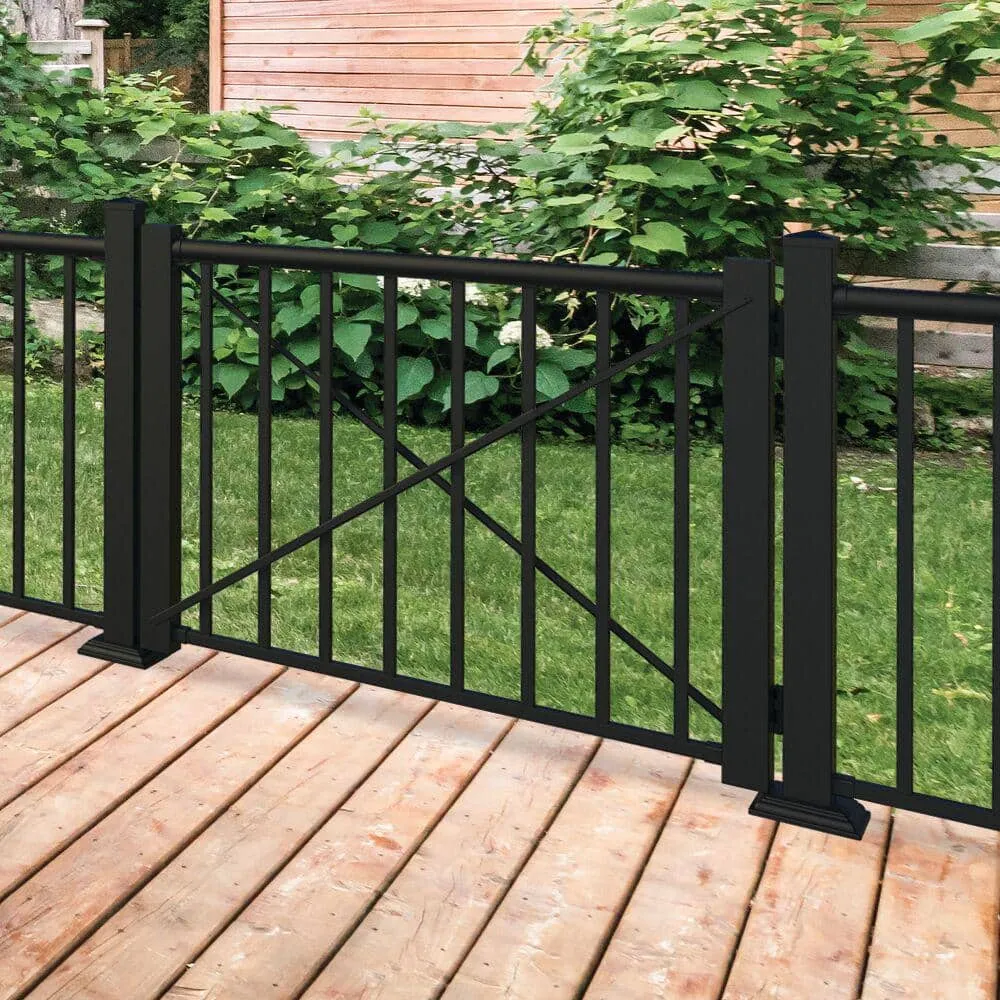 Penrose/VersaRail 2.5 in. x 2.5 in. x 39 in. Matte Black Aluminum Rail Post with Trim, photo 4 of 5