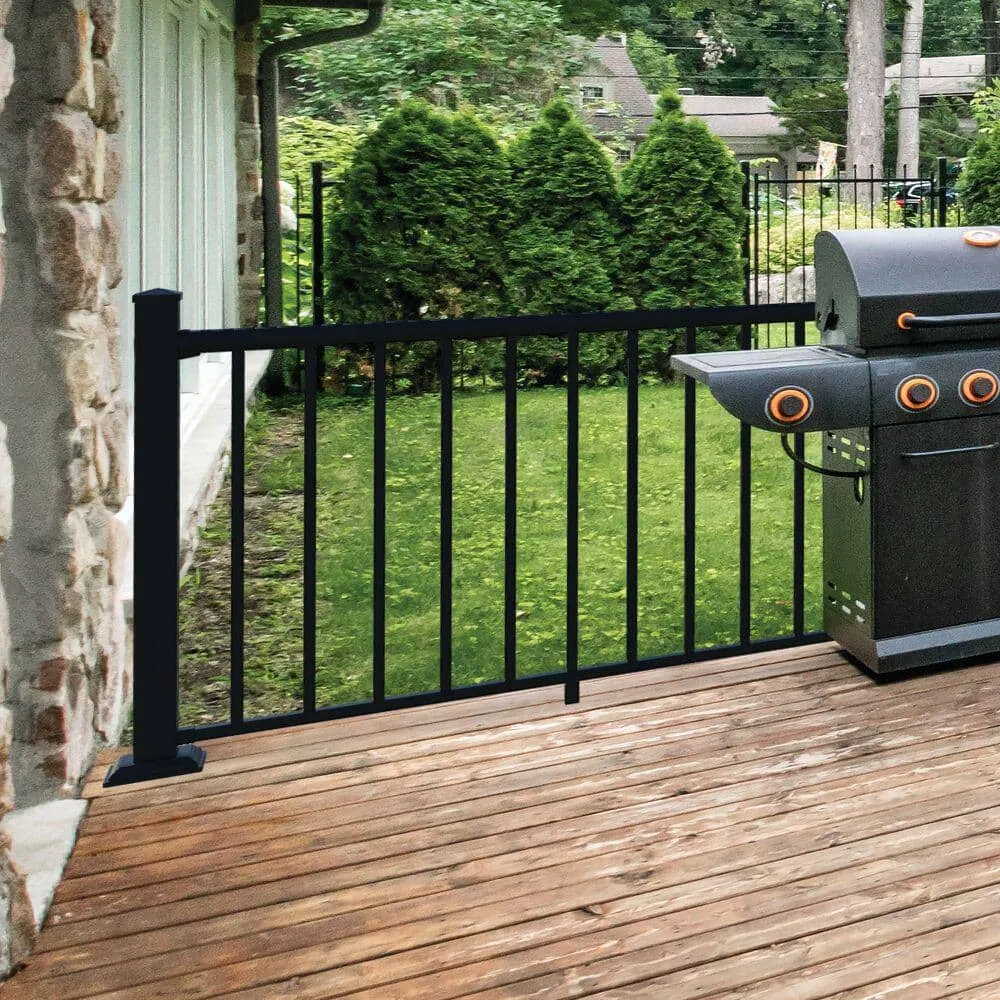 Penrose/VersaRail 2.5 in. x 2.5 in. x 39 in. Matte Black Aluminum Rail Post with Trim, photo 3 of 5
