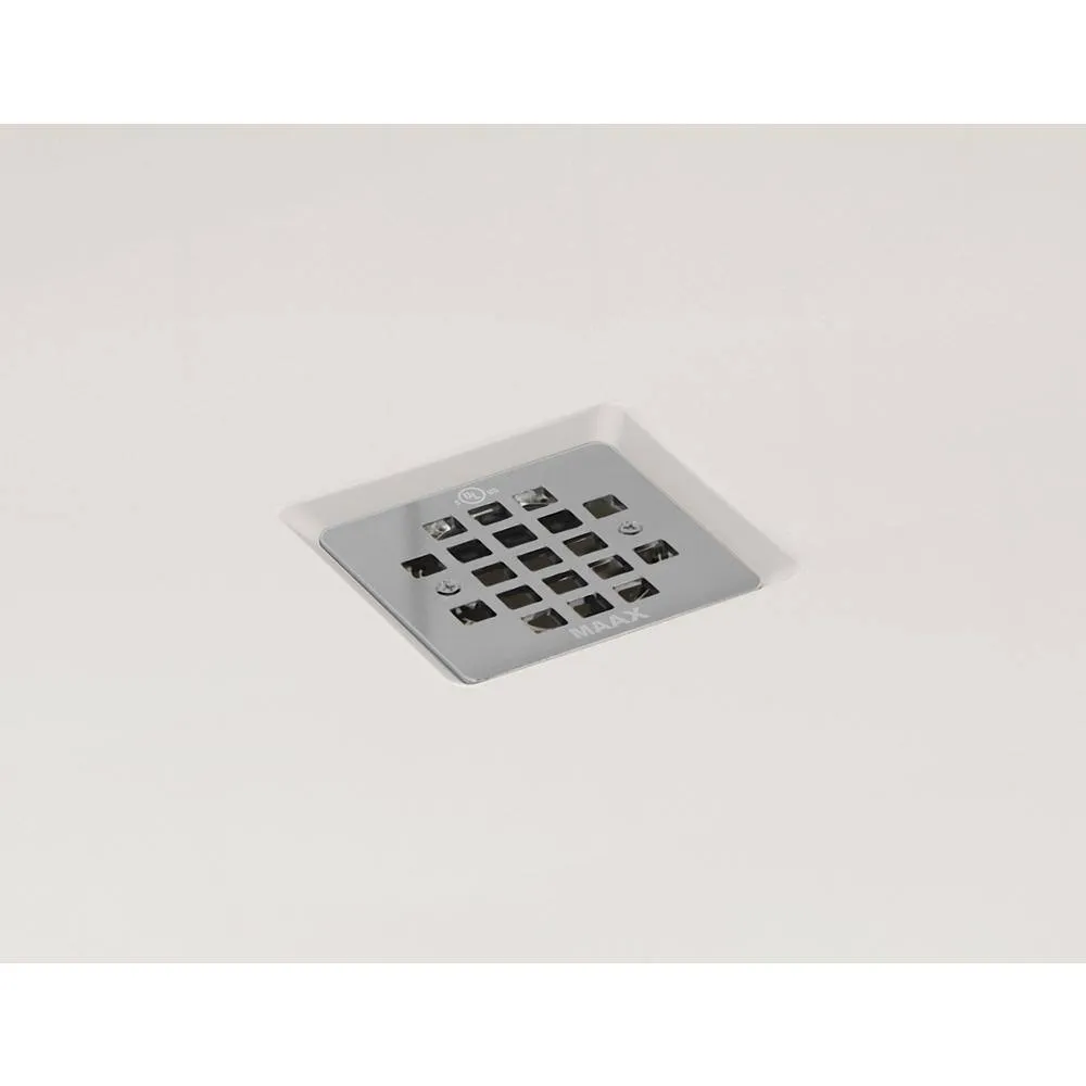 ShowerCast 60 in. x 30 in. Single Threshold Shower Pan in Matte Black with Square Chrome Shower Drain Cover Right Drain, photo 2 of 2