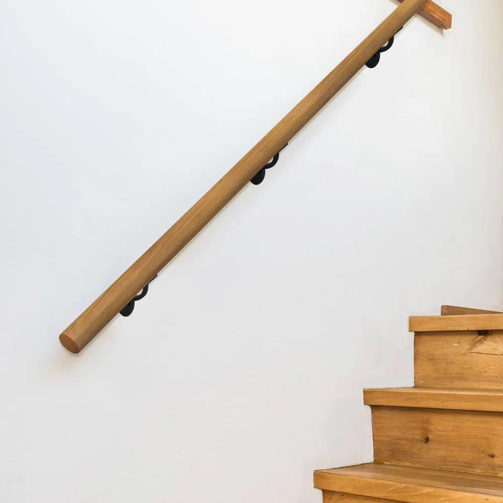Design House Jumbo Hand Rail Bracket for Railings Stairways in Office Home or Any Room Matte Black, 5-Pack, photo 5 of 8